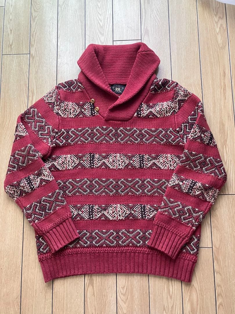 RRLインターシャニット セーター S 激安！Lauren Ralph インターシャニット 100%コットンセーター (Ralph