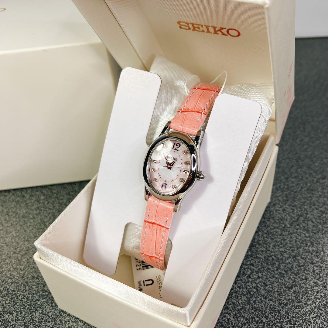 SEIKO セイコー SWFA173 ソーラー腕時計 スワロフスキー 桜 未使用