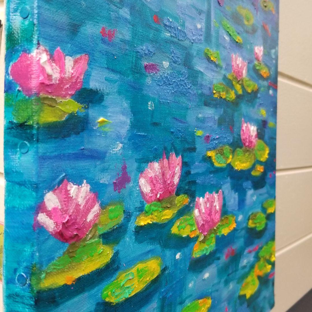 油絵 専用 おだやかな睡蓮の池