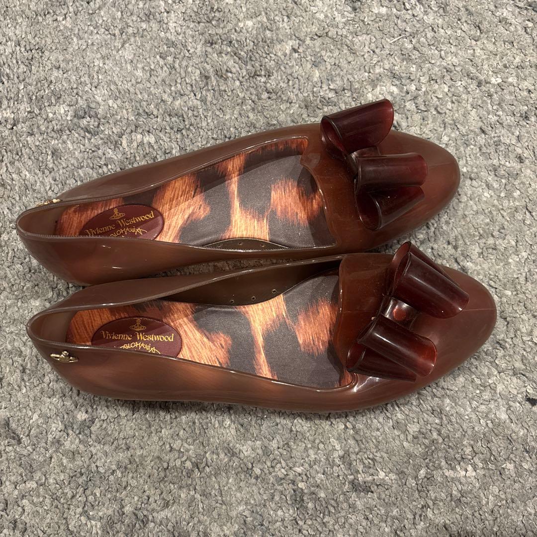 Vivienne × Melissaジェリーシューズ リボン ブラウン - メルカリ