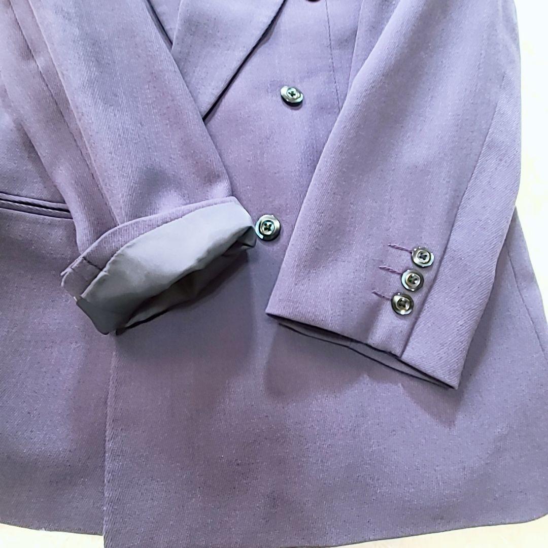 美品 80年代ヴィンテージ ダブルスーツ パープル 3タッグ 肩パットXL