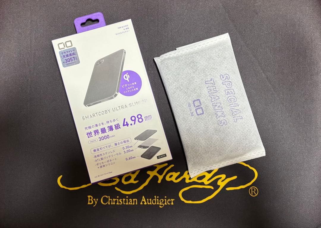 CIO 3K モバイルバッテリー ブラック CIO SMARTCOBY ULTRA SLIM 3K ブラック 薄さ4.98mm。世界最薄クラスの