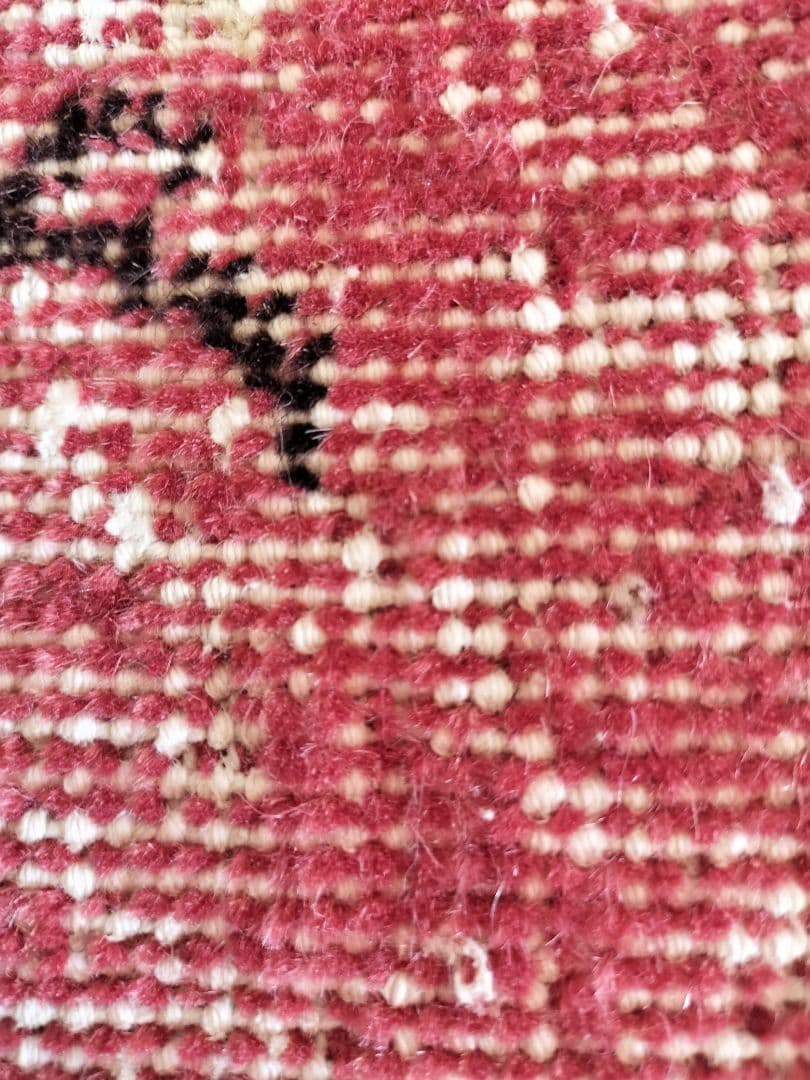 ローズレッドの上品シノワズリラグ No.742 - メルカリ