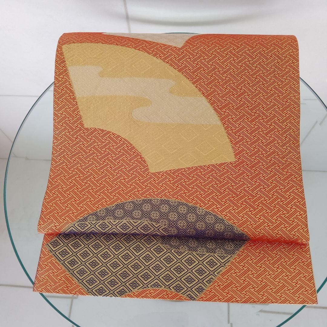 極美品❣️本場筑前博多織 全通柄袋帯❣地紙吉祥文様❣金銀糸❣振り袖