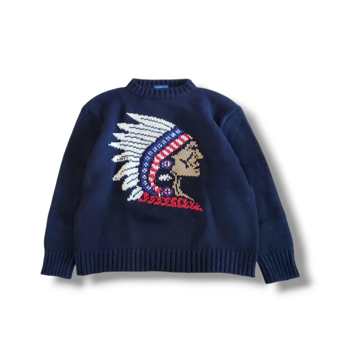 スリーフェイス インディアンコットンニット ラルフローレン セーター