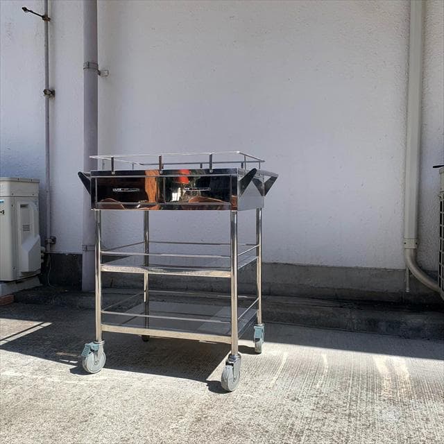 ステンレス｜メディカルサイドワゴン｜ ステンレストップメディカルワゴン 幅45cm×奥行42cm 商品ページ