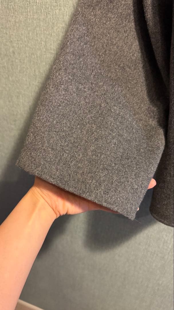 完売】COS 2025ダブルフェイス ウール スカーフコートグレー XXS