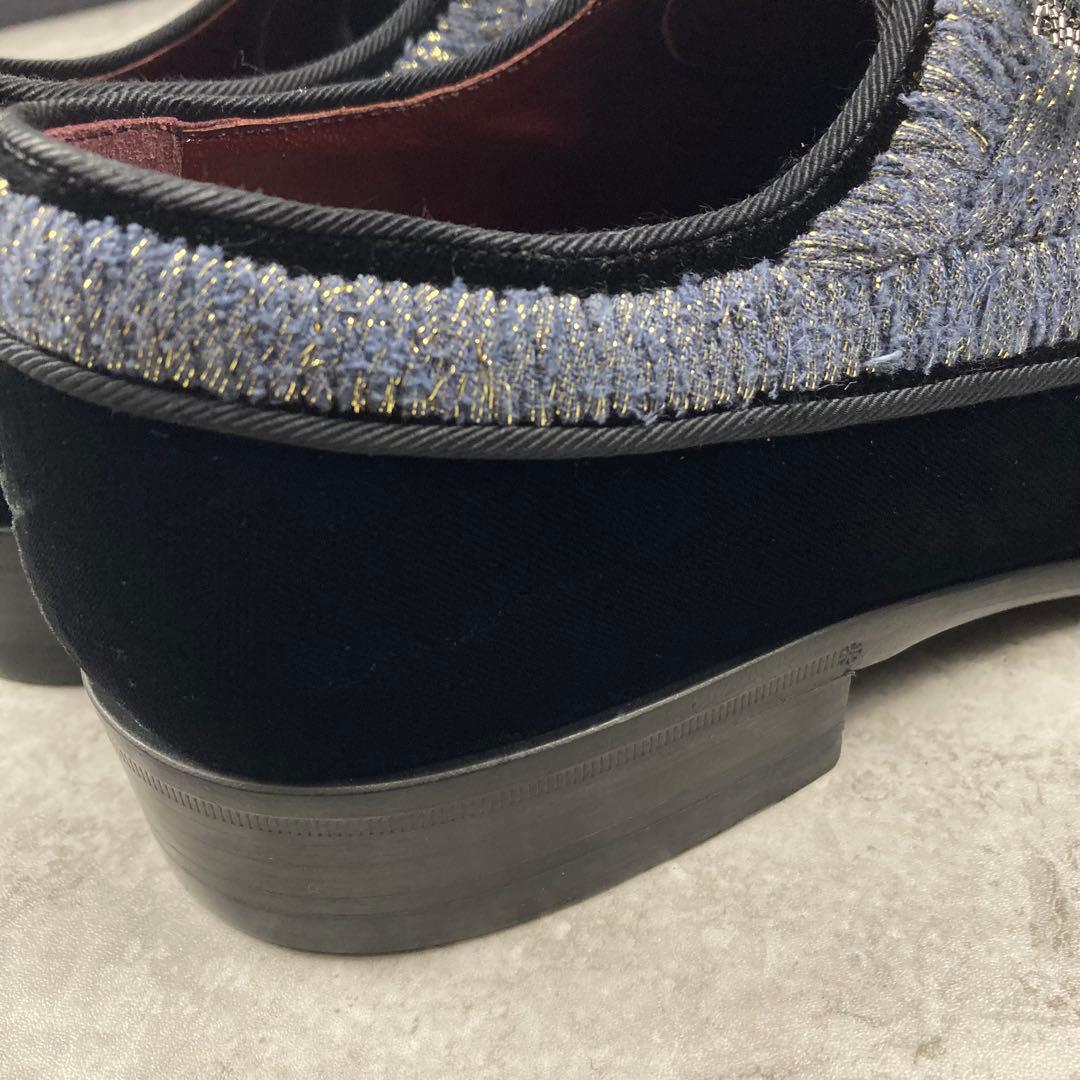 未使用品 ドルチェ&ガッバーナ ベロア ビジュー シューズ 6 1/2