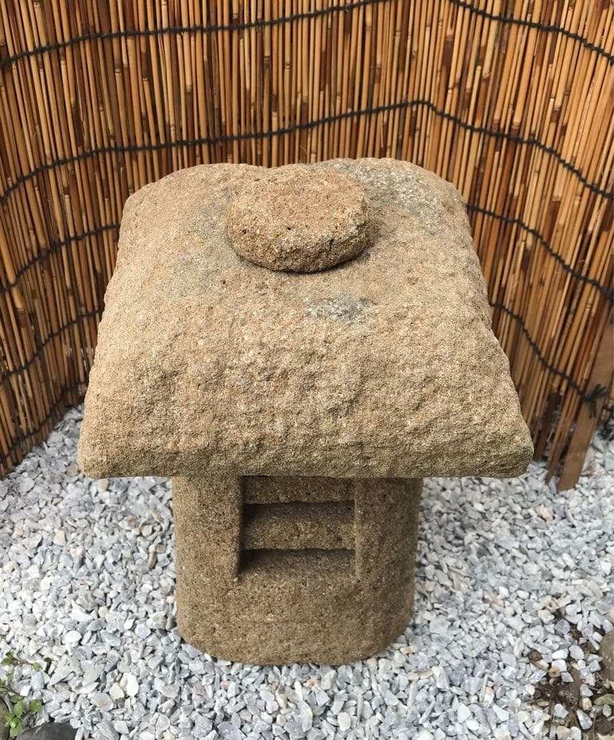 天然石・坪庭灯篭・箱庭灯篭・屋上テラス灯篭・茶庭灯篭】庭石オブジェ