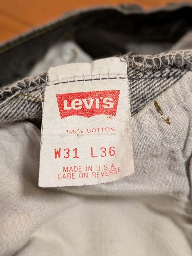 USA Levi's 501 赤文字 先染めブラックデニム W31 L36 - メルカリ