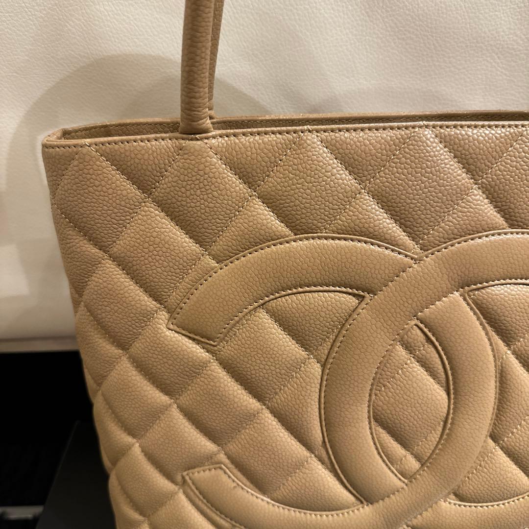 《正規品》CHANEL 復刻トート　ベージュ　ゴールド金具　キャビアスキン