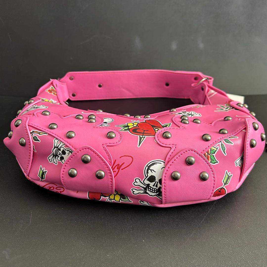 新品】Ed Hardy エドハーディー スカル ハンドバッグ y2k ピンク