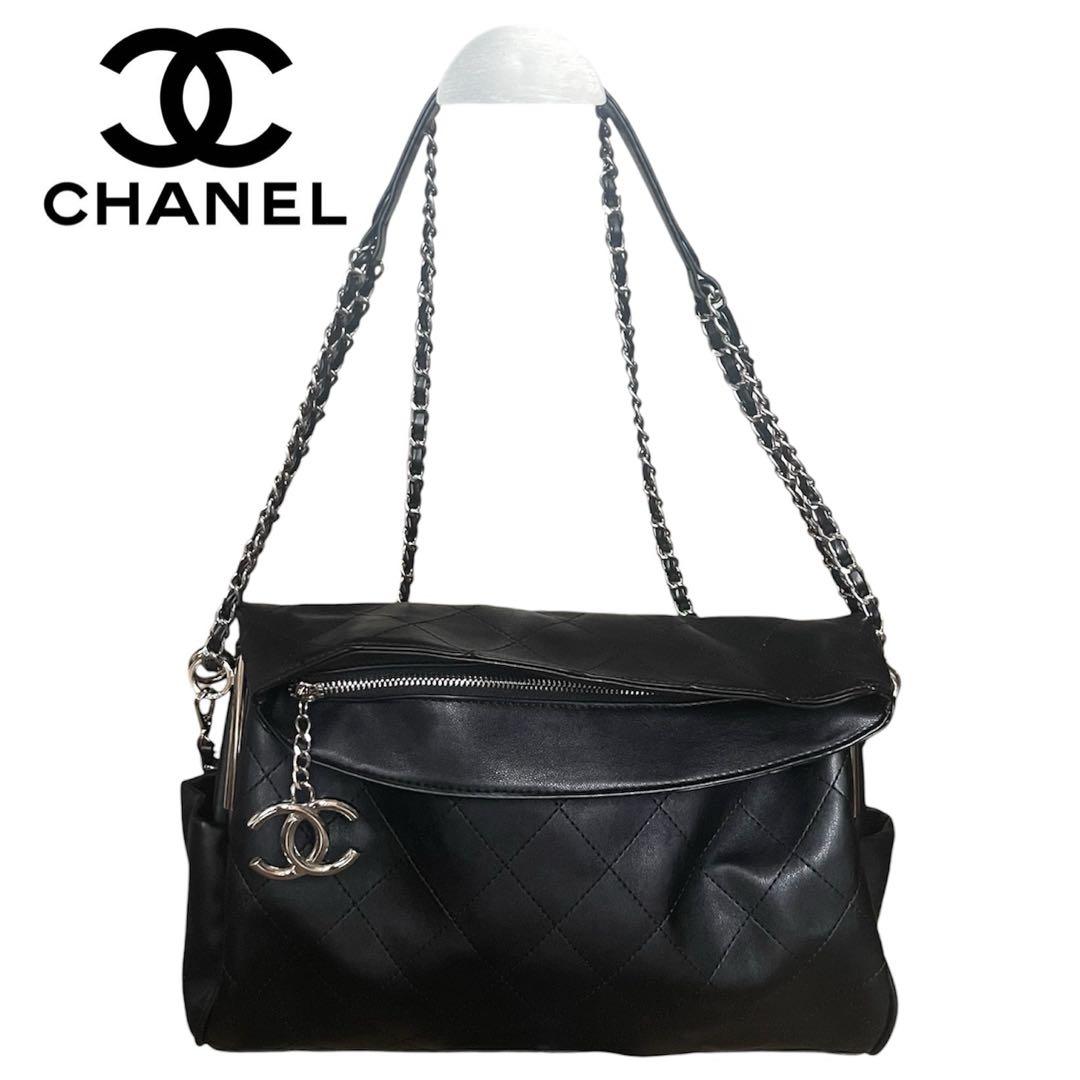 CHANEL ブラックレザー ショルダーバッグ ノベルティ チャーム - メルカリ