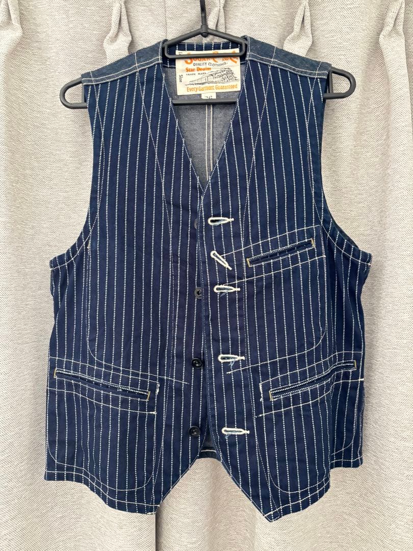 Sugar Cane Co. シュガーケーン　ウォバッシュベスト　36 SUGAR CANE シュガーケーン ウォバッシュ ストライプ ベスト メンズ