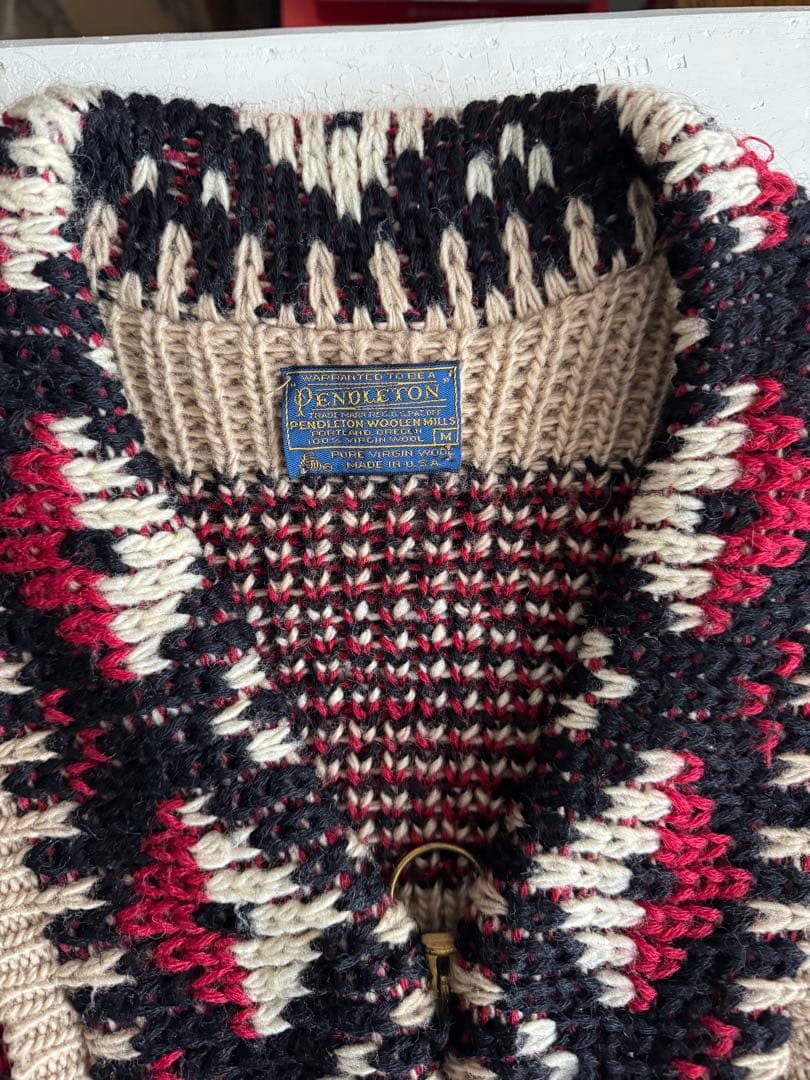希少70〜80s USA製 PENDLETON カウチンTALON リングジップ - メルカリ