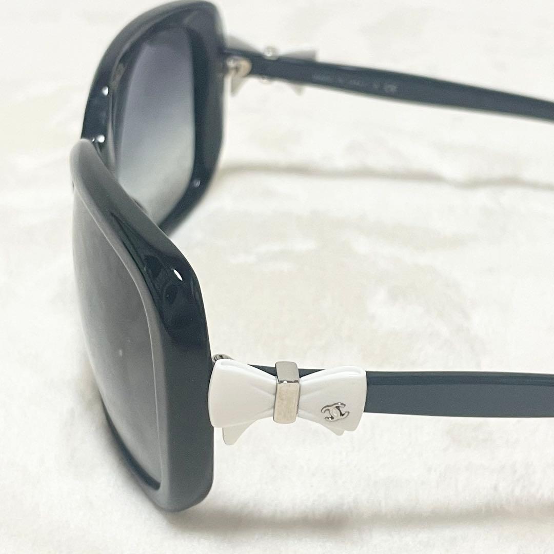 極美品 CHANEL ブラック×ホワイト リボンモチーフ 5171-A 希少 レディース