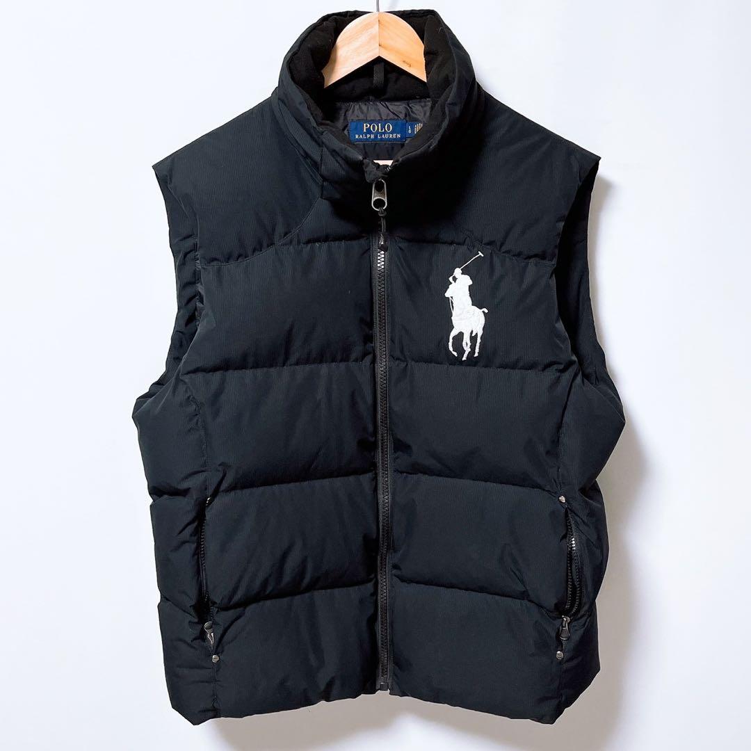 ラルフローレン ビッグポニー ダウンベスト 黒 刺繍ロゴ 2532 - メルカリ