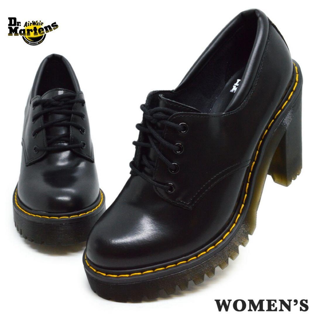 Dr. Martens ブラック ヒール付きローファー 日本限定のブラックスナッフルローファー。 ハードウェアもステッチも