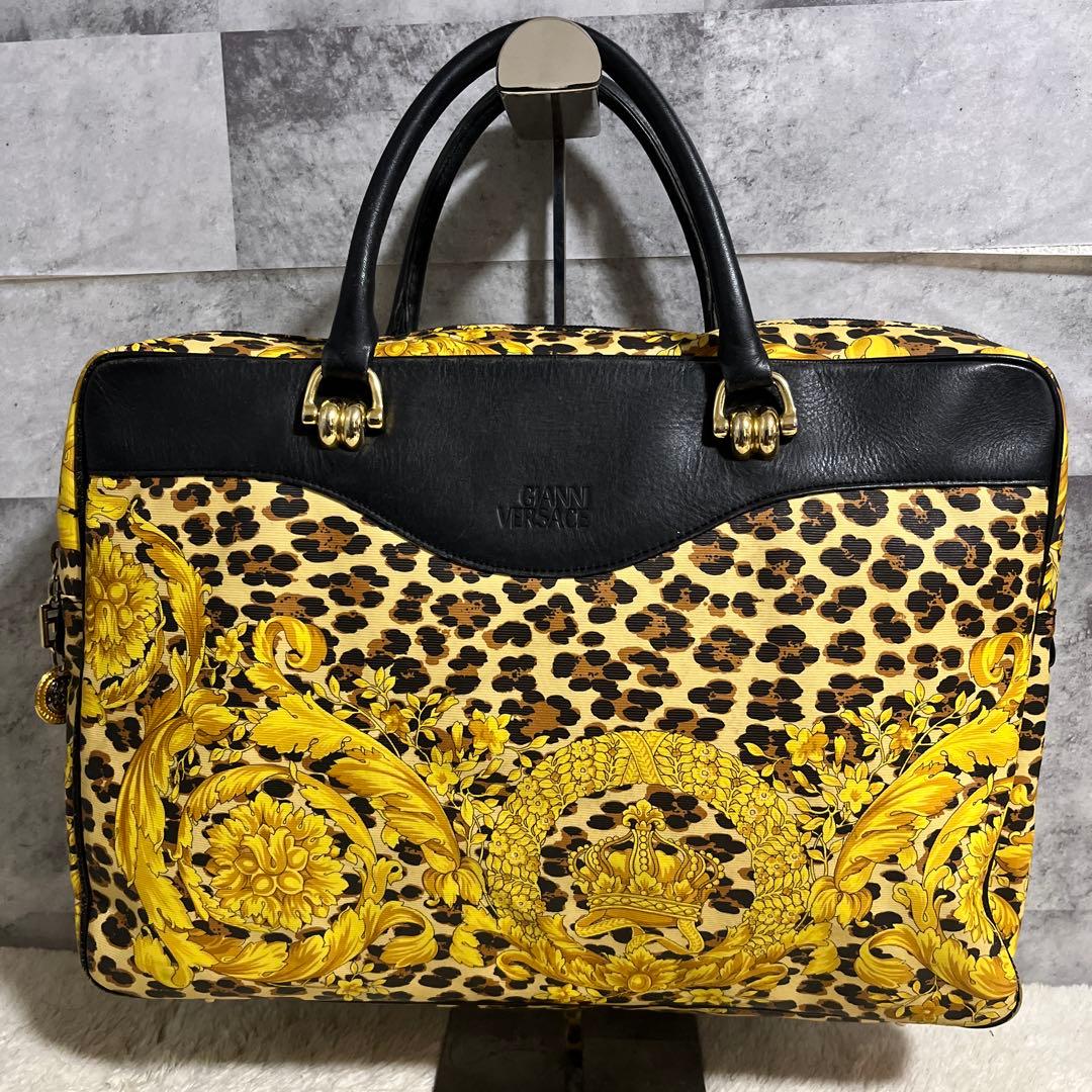 ヴェルサーチ　Versace トートバッグ　ブラック✖️ゴールド　レオパード柄 楽天市場】【バッグ】VERSACE ヴェルサーチ ハンドバッグ レオパード柄