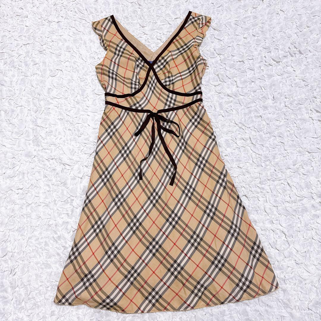 バーバリーブルーレーベル ノバチェック ワンピース ノースリーブ