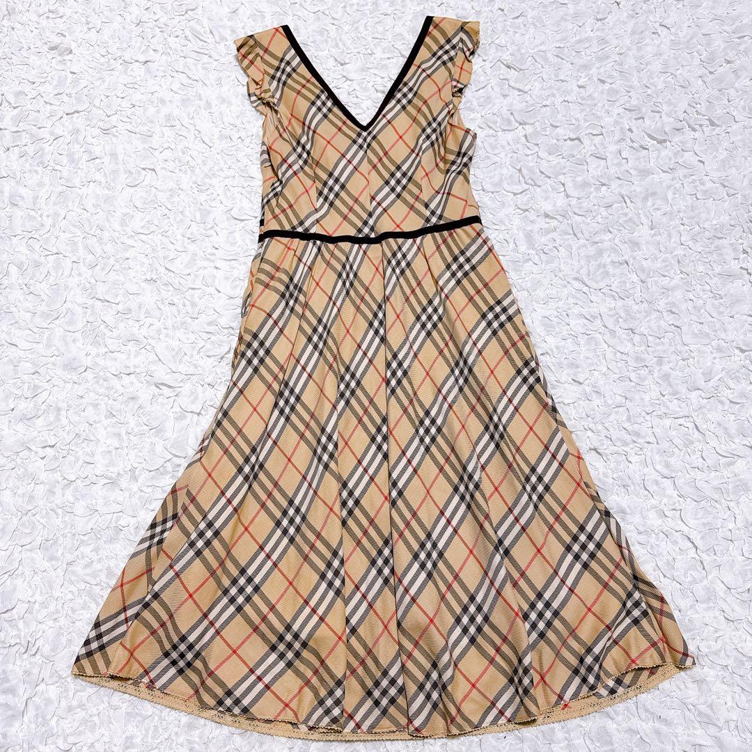 バーバリーブルーレーベル ノバチェック ワンピース ノースリーブ