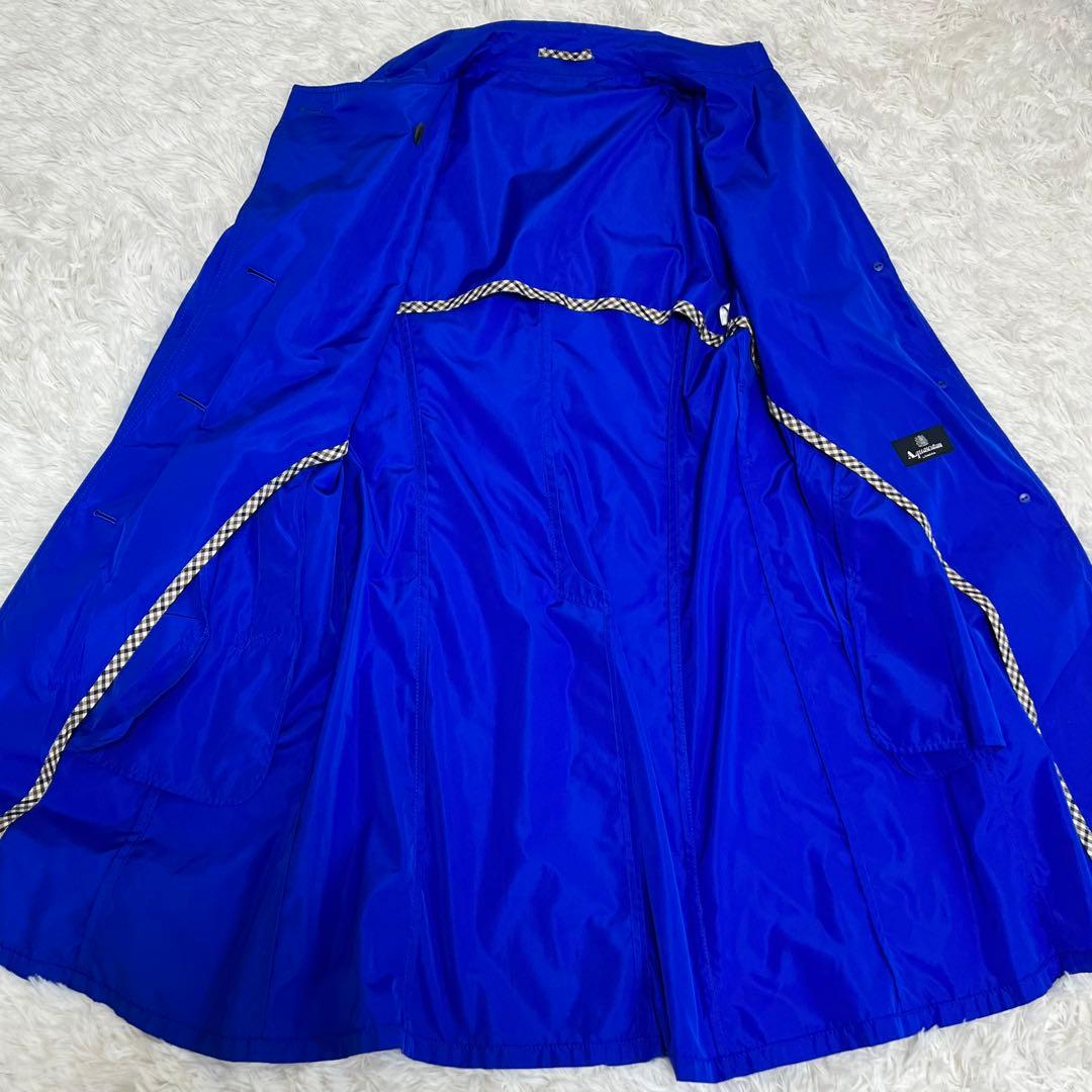 アクアスキュータム レインコート ベルト付 ブルー 大きいサイズ XL