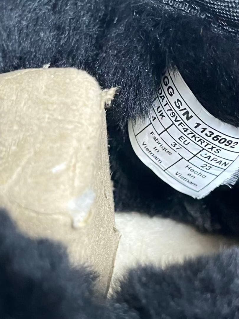 UGG ブラック ムートンブーツ プラットフォーム 厚底 23.5cm