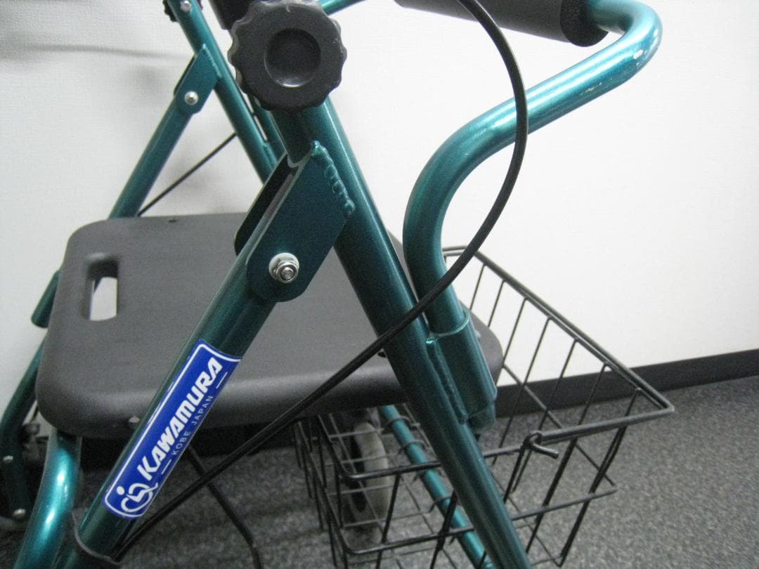 カワムラサイクル】四輪歩行車 KW20 グリーン バスケット付き