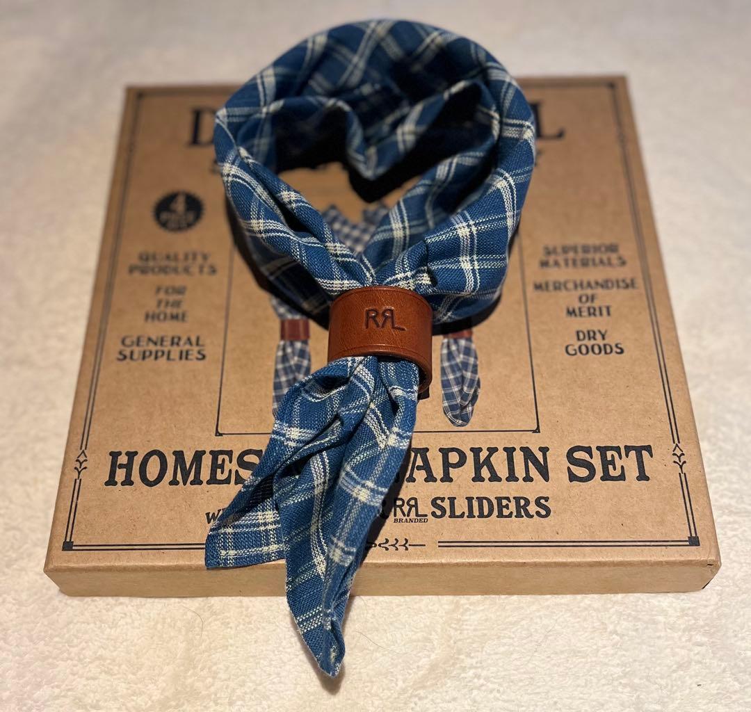 RRL ダブルアールエル レザー スライダー ナプキン スカーフ セット RRL ダブルアールエル レザー バンダナ スライダー ラルフローレン