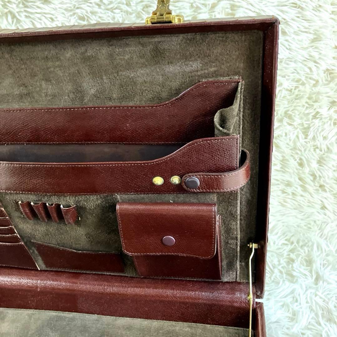 クロコ トランクケース カイマン ダークブラウン 本革 amilet