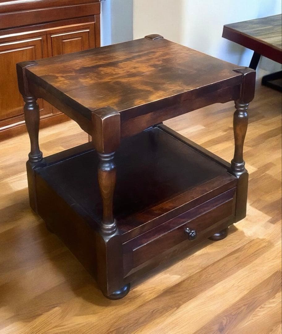 北海道民芸の高級家具☆北の匠 山室家具製作所 サイドテーブル ナイト