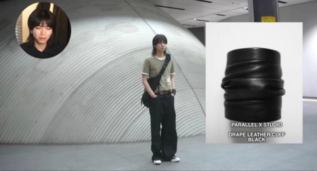 PARALLELXSTUDIO DRAPE LEATHER CUFF バングル DRAPE CUFF BLACK – Parallel X