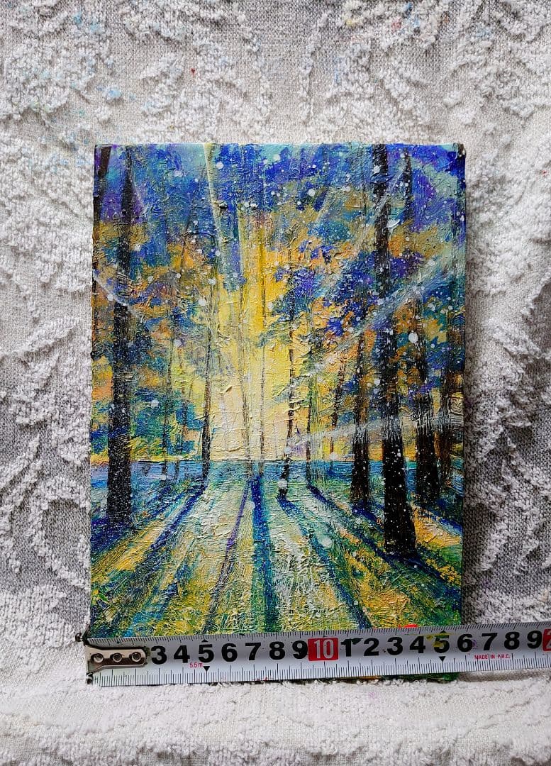 油絵 絵画【冬の朝日】 - メルカリ