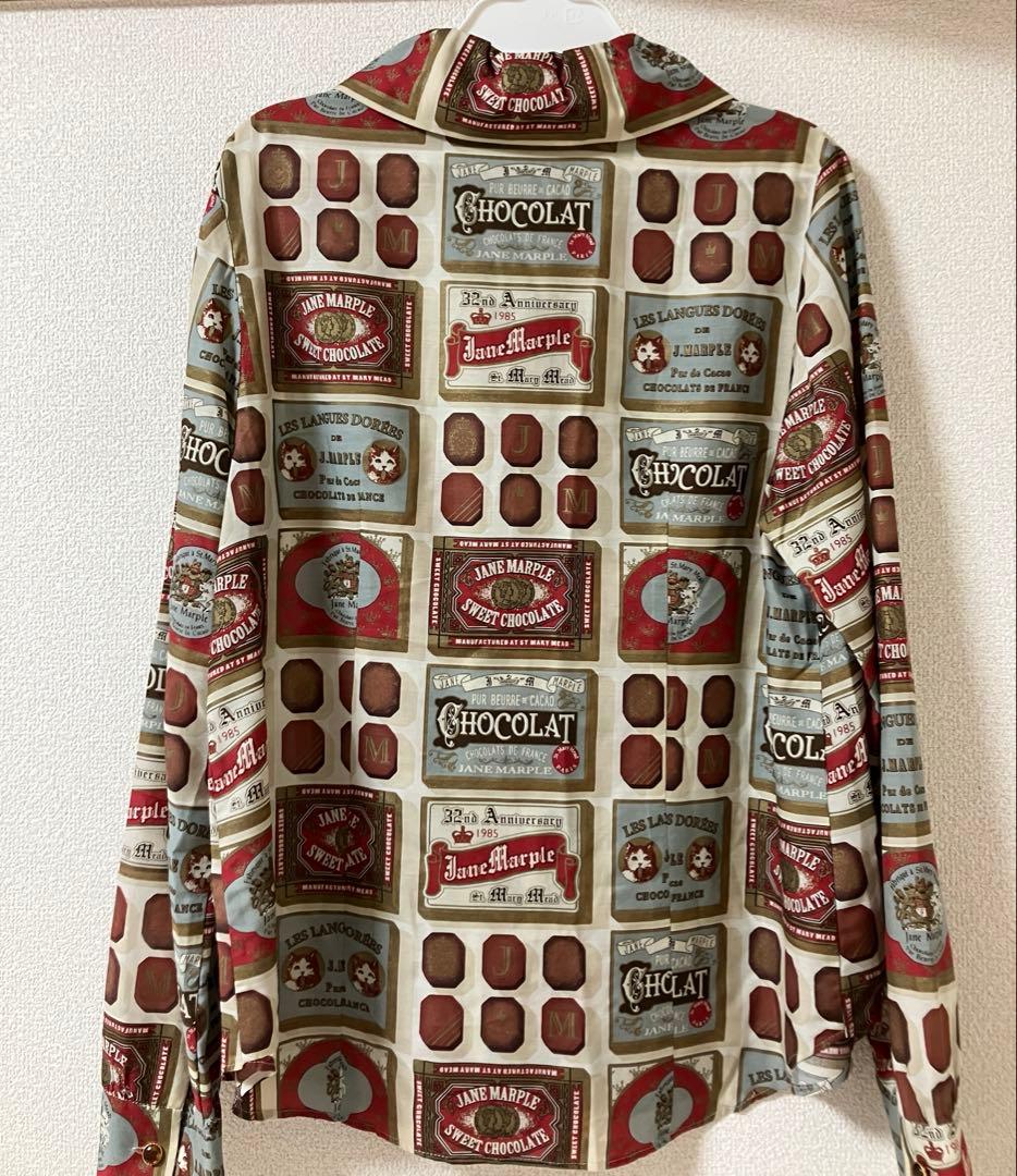Jane Marple チョコレート 猫 長袖シャツ Jane Marple 20ss 猫プリント