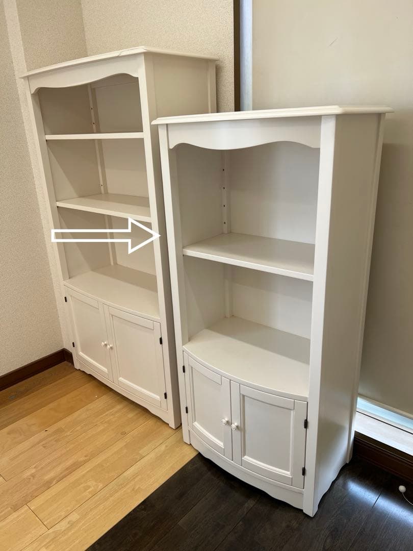 リリーホワイトリリージョン家具本棚ブックシェルフ北欧調白可愛い