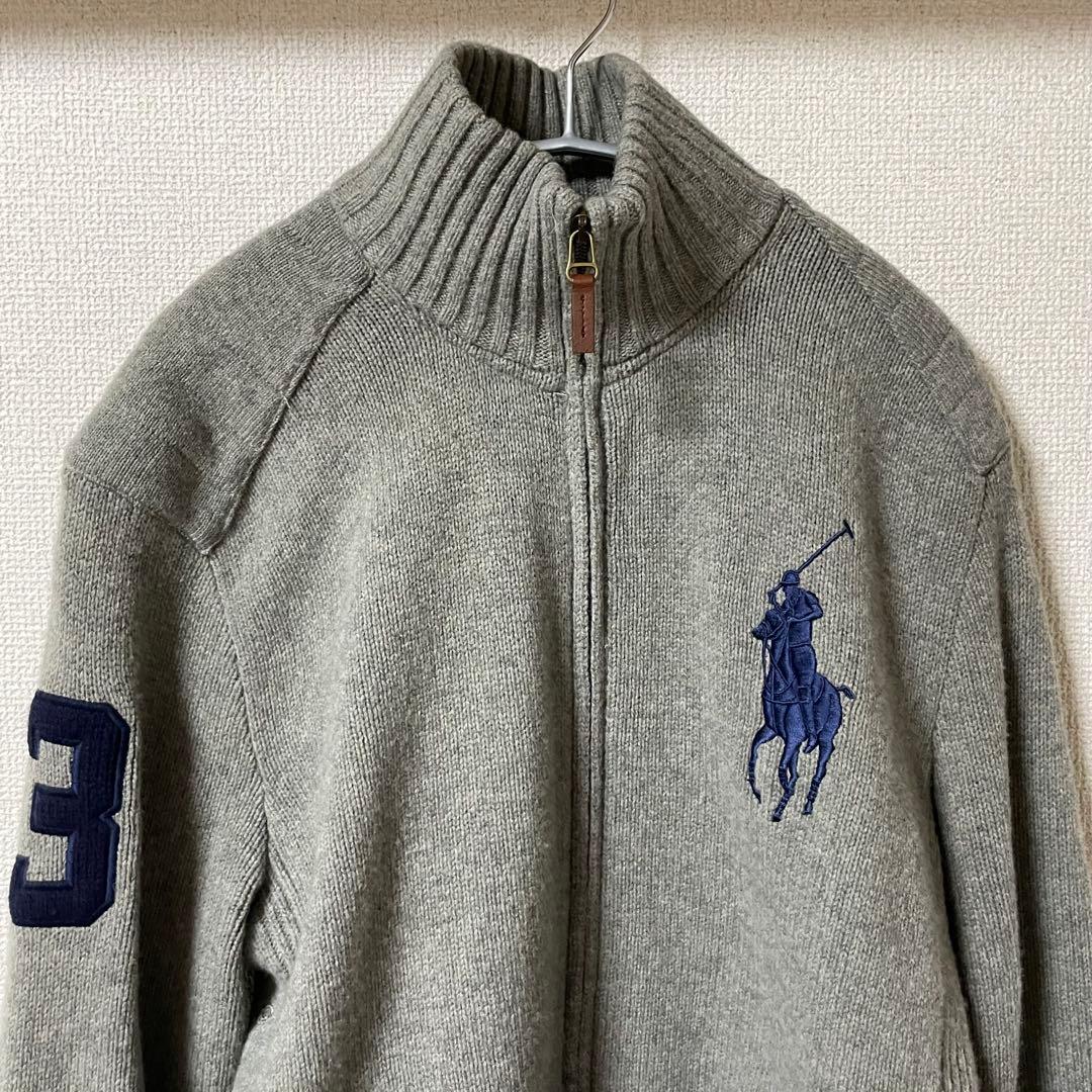 ポロラルフローレン ドライバーズニット ビッグポニー フルジップ