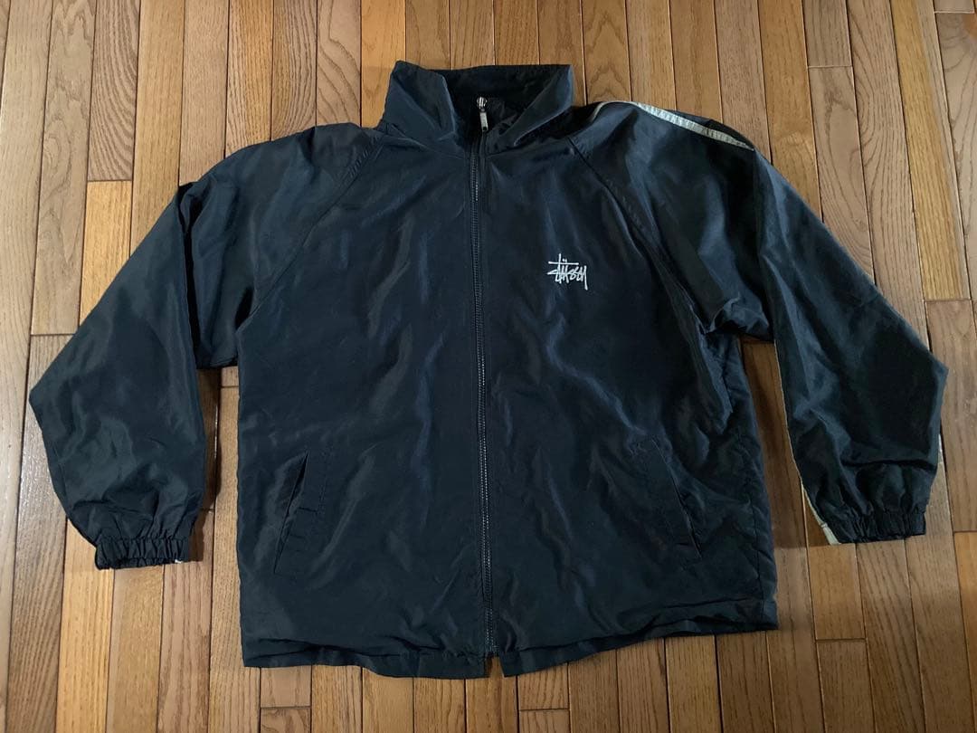 stussy sport ナイロンジャケット ブラック L 90s ストックロゴ