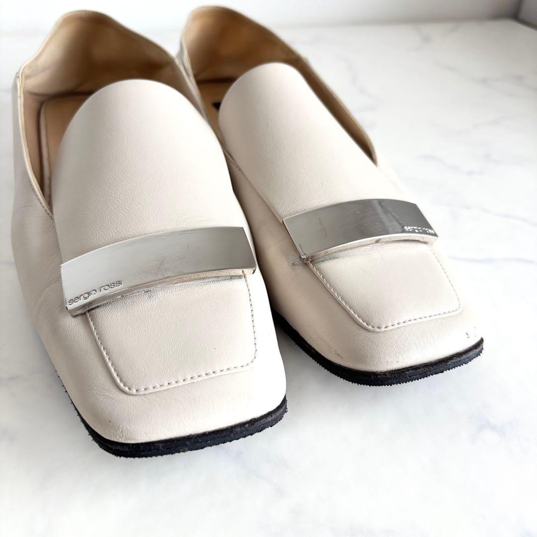 セルジオロッシ 37.5 SR1 SLIPPERS フラットシューズ チョーク - メルカリ