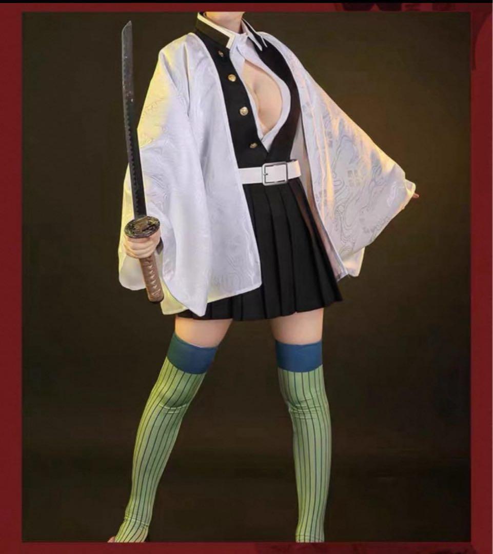 甘露寺蜜璃 コスプレ 衣装 草履 シリコンバスト ヴィック4点セット