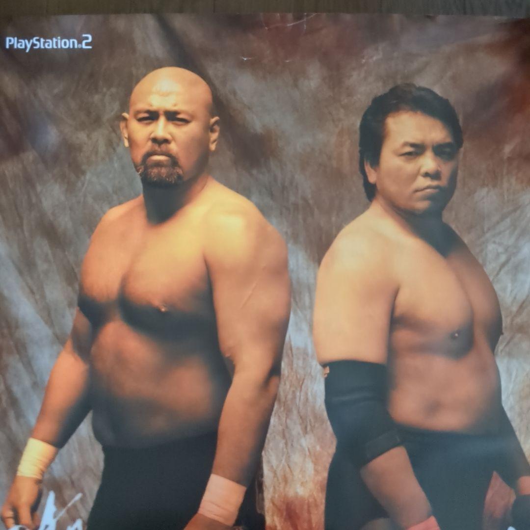 印刷サイン入☆ポスター☆全日本プロレス☆三沢光晴☆武藤敬司☆73☓52