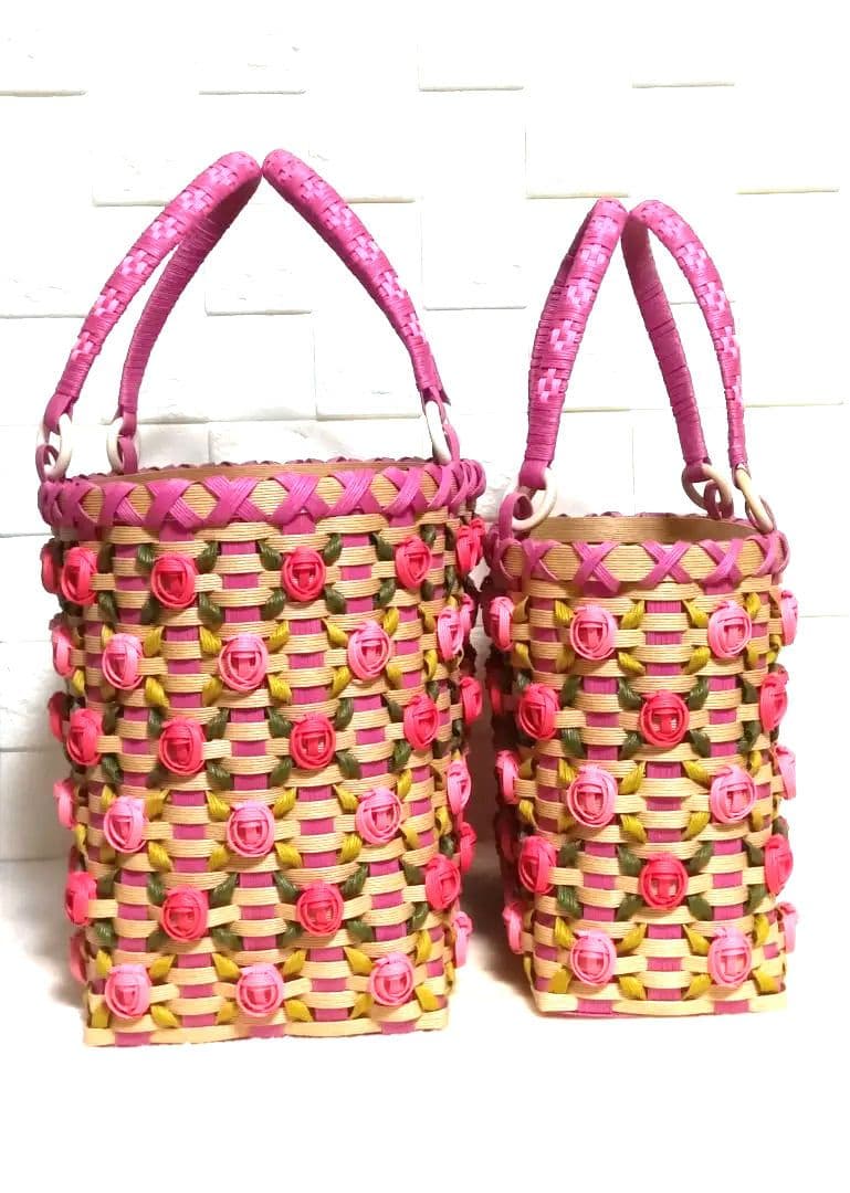 《 あゆみ 》エコクラフトバンドかごバック ２点