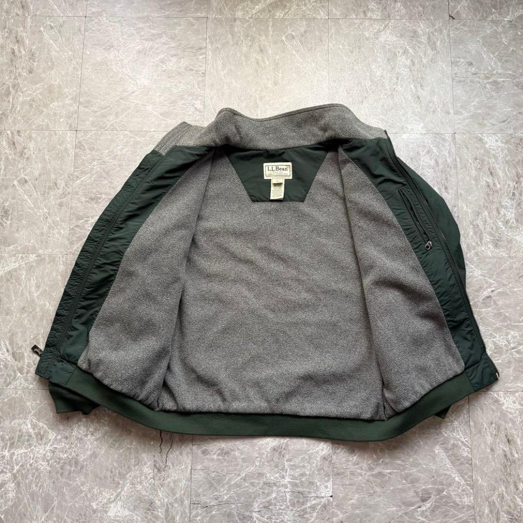 L.L.Bean ウォームアップジャケット　ナイロンフリース　ロゴ刺繍