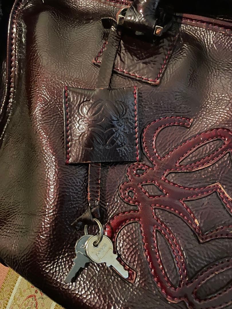 LOEWE アマソナ36 ハンドバッグ ミニボストン カデナ＆キー ボルドー