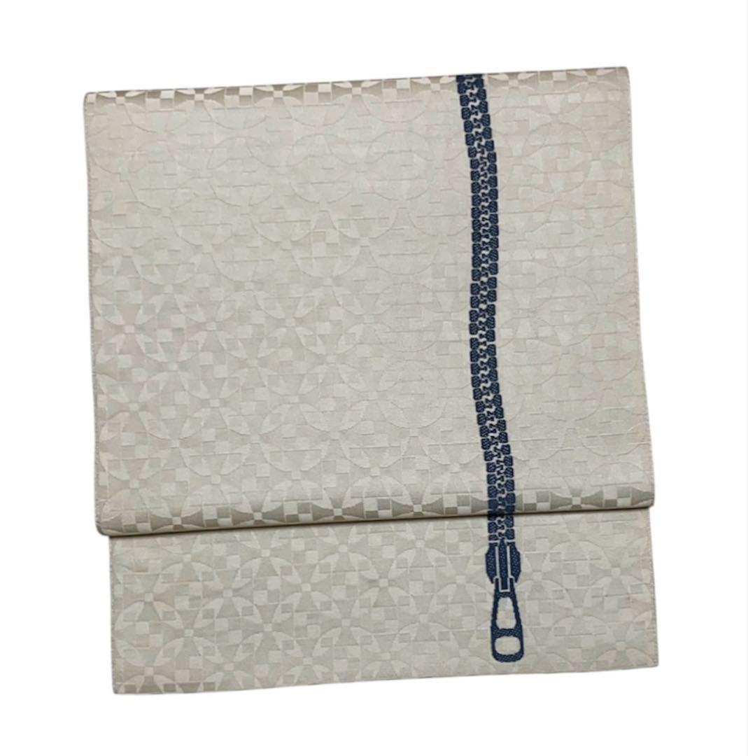 ¨̮⃝ 幾何学模様 ジッパー 博多織 名古屋帯 ̮⃝ 幾何学模様 ジッパー 博多織 名古屋帯 - メルカリ