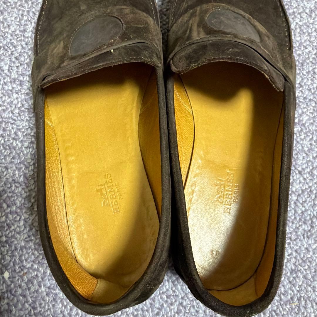 A*I様 HERMES ダークブラウン スエード ローファー超美品42 - メルカリ