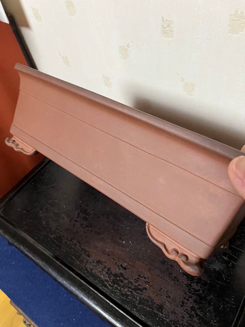 485 盆栽　盆栽鉢　植木鉢　和鉢　美芸 盆栽小鉢：美芸（常滑）六角鬼面足面付鉢 21.5cm*資材 : 遊恵盆栽