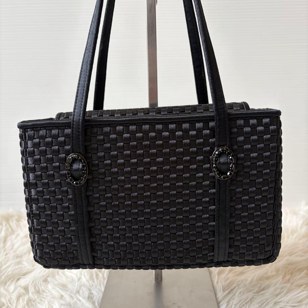 新品 銀座和光WAKO 編み込みハンドバッグ セレモニー 冠婚葬祭 黒