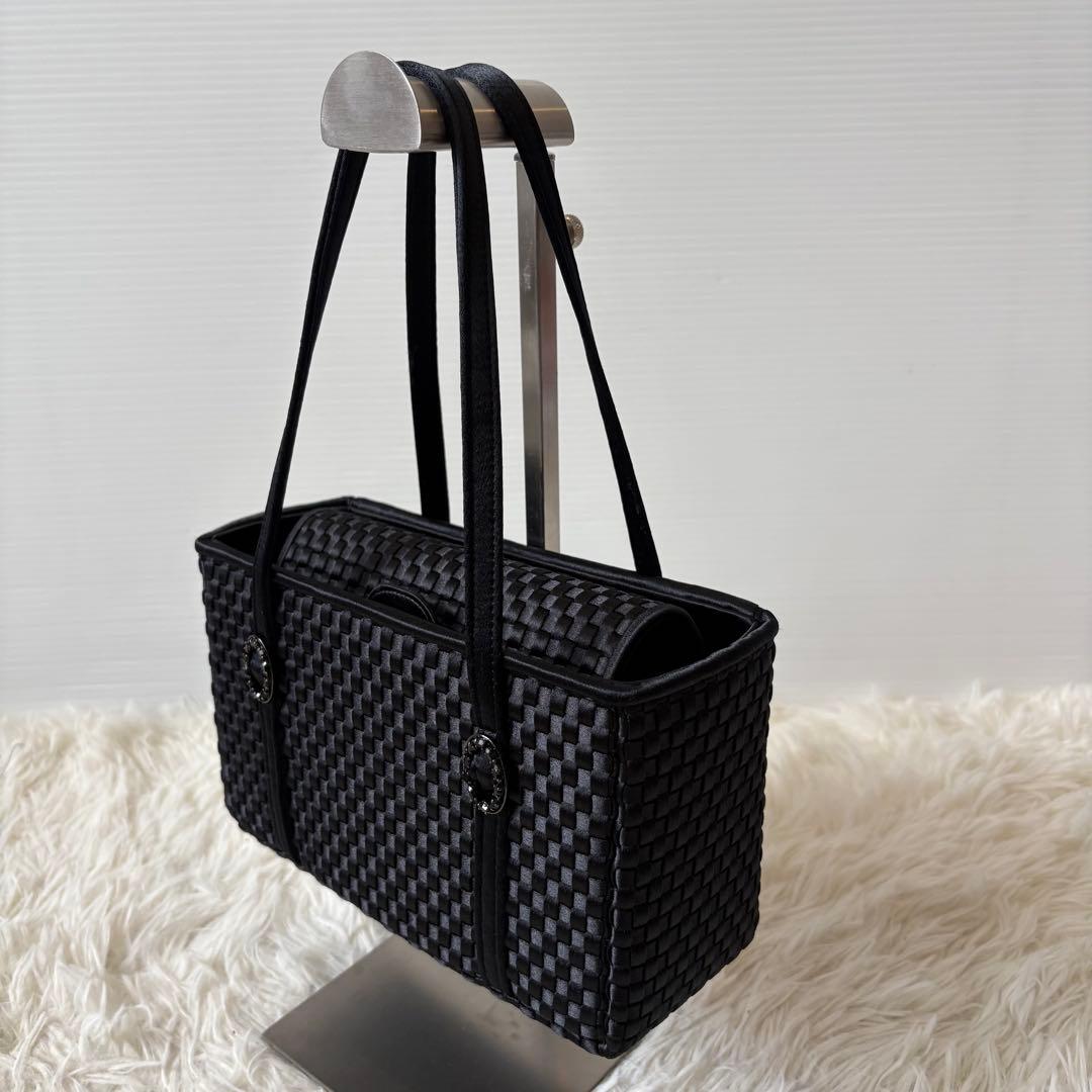 新品 銀座和光WAKO 編み込みハンドバッグ セレモニー 冠婚葬祭 黒