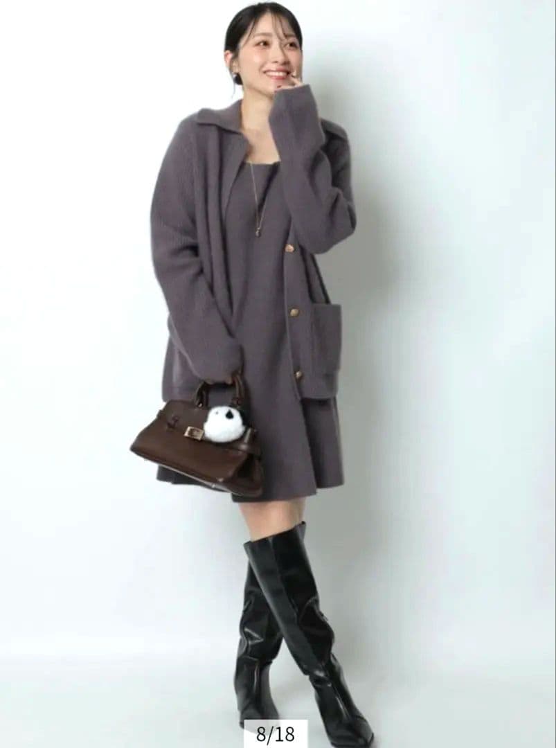 【定価4万円】試着のみ美品　アプワイザーリッシェ　ワンピース&ガーデ　セット Apuweiser-riche（アプワイザーリッシェ）の「レディシャツワンピース