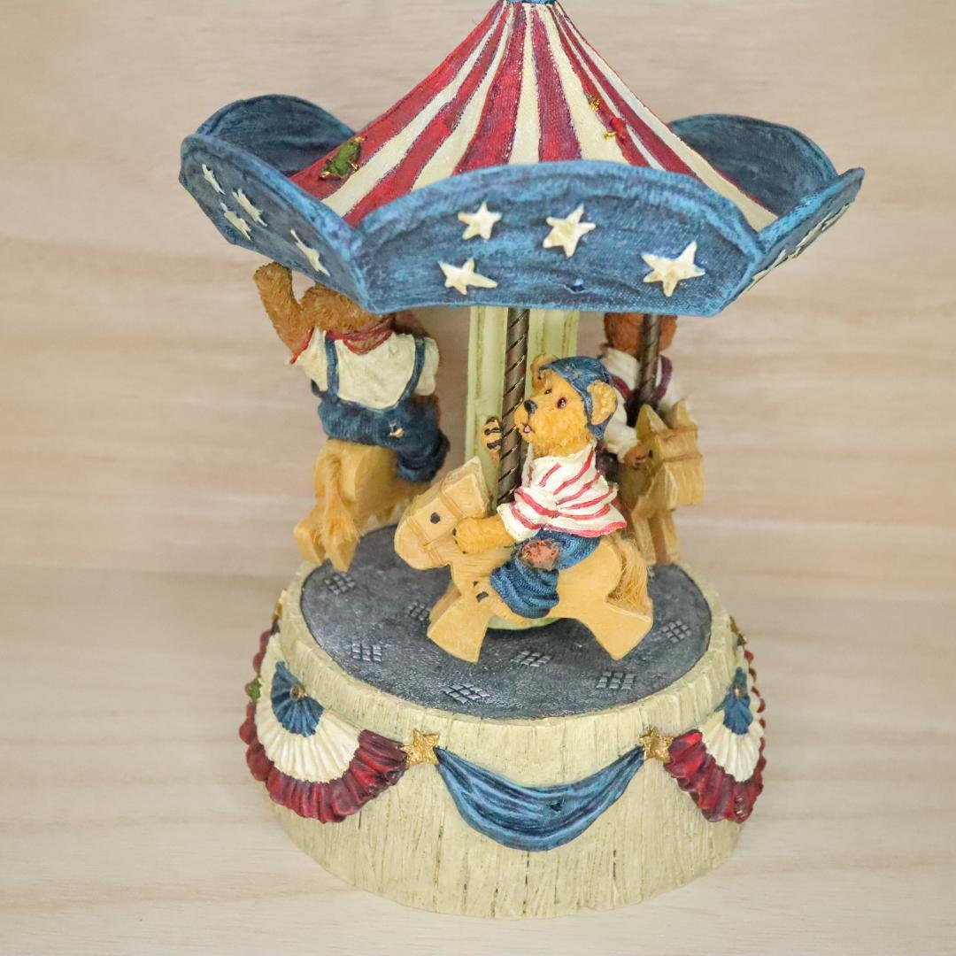 BOYDS BEARS メリーゴーランドオルゴール テディベア カントリー風 HAILEY GOODBEAR-BOYDS BEARS ORNAMENT #94984CC COUNTRY CLUTTER